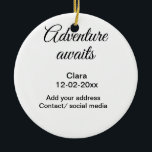 Äventyr börjar lägga till namn-datum år ställe julgransprydnad keramik<br><div class="desc">Design</div>