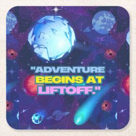 Äventyr börjar lifoff underlägg papper kvadrat