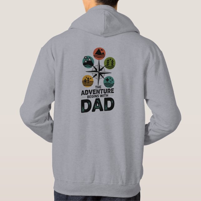 Äventyr börjar med Pappa Hoodie (Baksida)