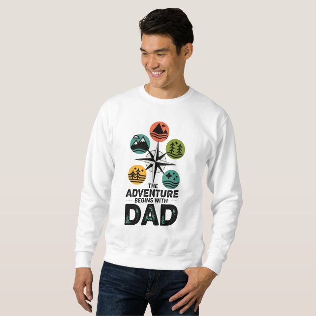 Äventyr börjar med Pappa Lång Ärmad Tröja (Hel framsida)