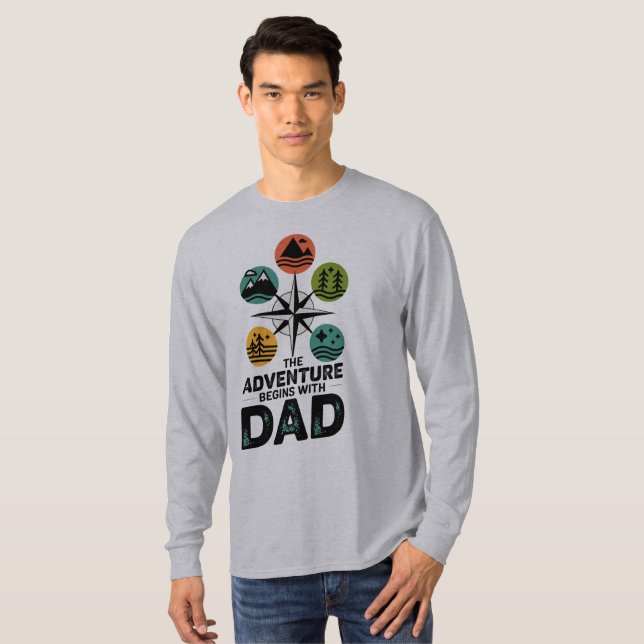 Äventyr börjar med Pappa T Shirt (Hel framsida)