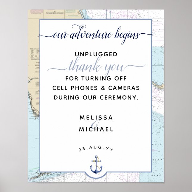 Äventyr börjar | #Nautical #Florida #Bröllop Poster (Framsidan)