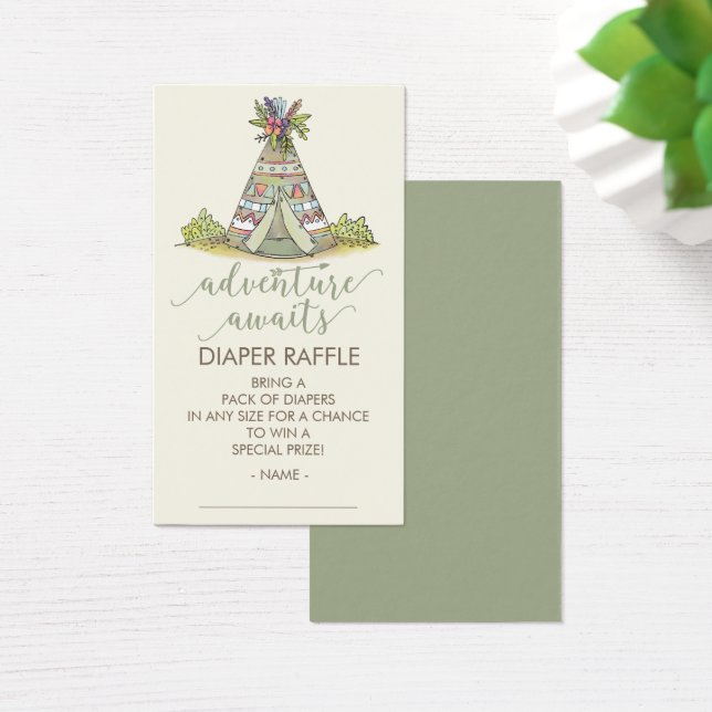 Äventyr börjar Neutralt Baby Shower Diaper Biljett (Skivbord)