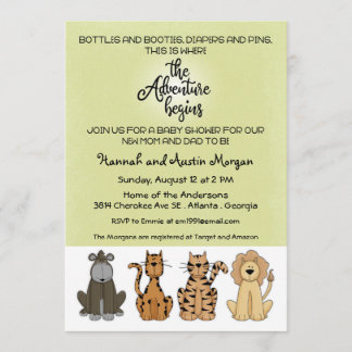 Äventyr börjar Par Babydusch Inbjudningar