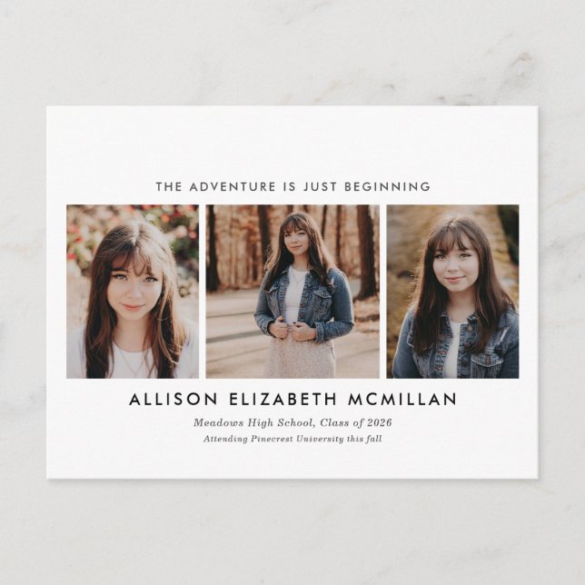 Äventyr börjar precis med Photo Studenten Vykort (Framsida)