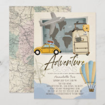 Äventyr börjar resa Karta Babydusch för