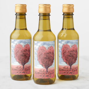 Äventyr börjar Romantic Bröllop Mini Vinetikett