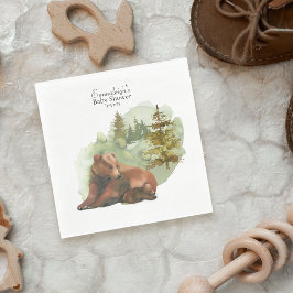 Äventyr börjar Rustic Bears Baby Shower Pappersservett