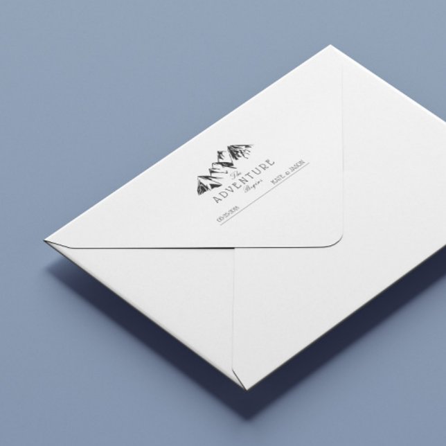 Äventyr börjar ⎢ Rustic Bröllop Rubber Frimärke Självfärgande Stämpel (Skapare uppladdad)