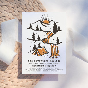 Äventyr börjar Rustic Woodland Baby Shower Inbjudningar