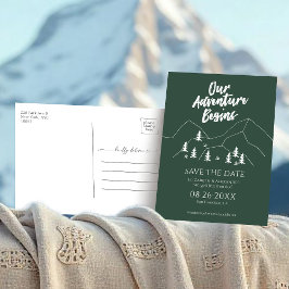 Äventyr börjar skogen Bröllop spara datum Vykort