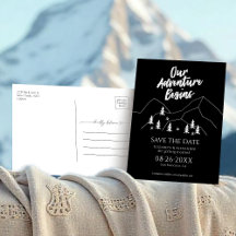 Äventyr börjar skogen Bröllop spara datum