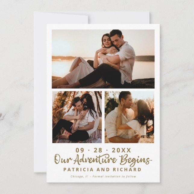 Äventyr börjar spara foto 3 inbjudningar (Framsida)