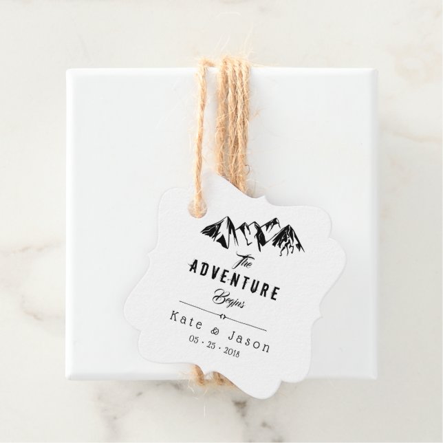 Äventyr börjar vid bröllop gåvor etiketter (På plats)