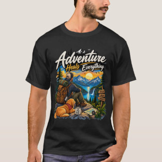 Äventyr botar allt! En djärv retro utomhusdesign T Shirt
