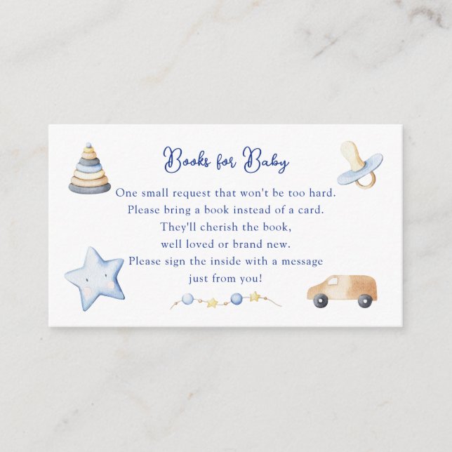 Äventyr Boy Baby Leksak Baby Shower Bok begäran om Tilläggskort (Framsida)