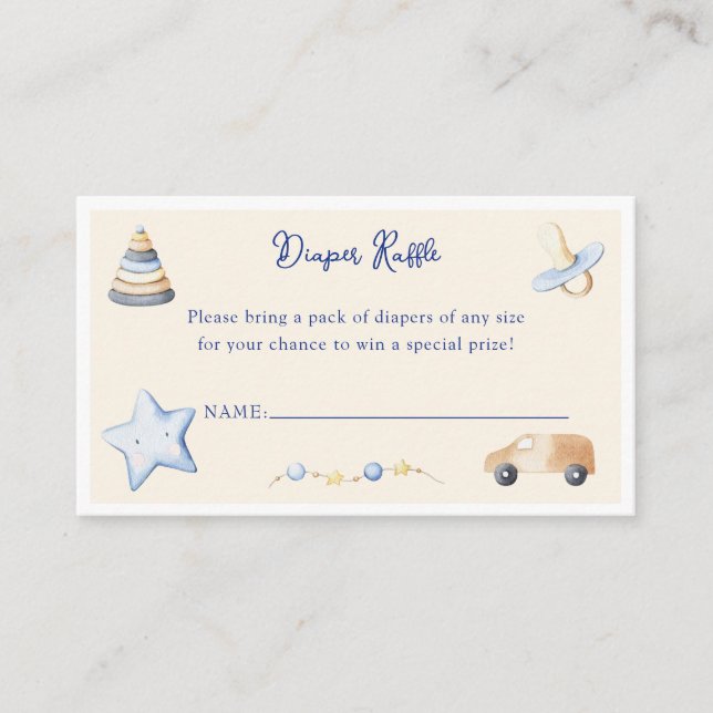 Äventyr Boy Baby Leksak Baby Shower Raffle Tilläggskort (Framsida)