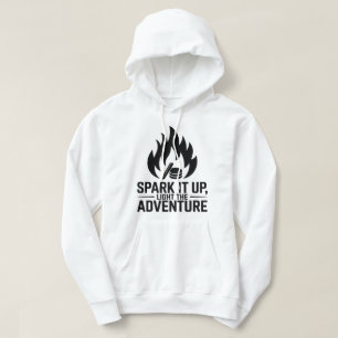 Äventyr Campfire Firewood Flame Outdoor Graphic Hoodie