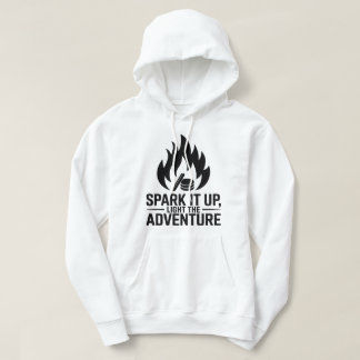 Äventyr Campfire Firewood Flame Outdoor Graphic Hoodie