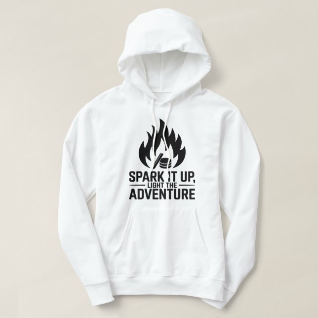 Äventyr Campfire Firewood Flame Outdoor Graphic Hoodie (Design framsida)