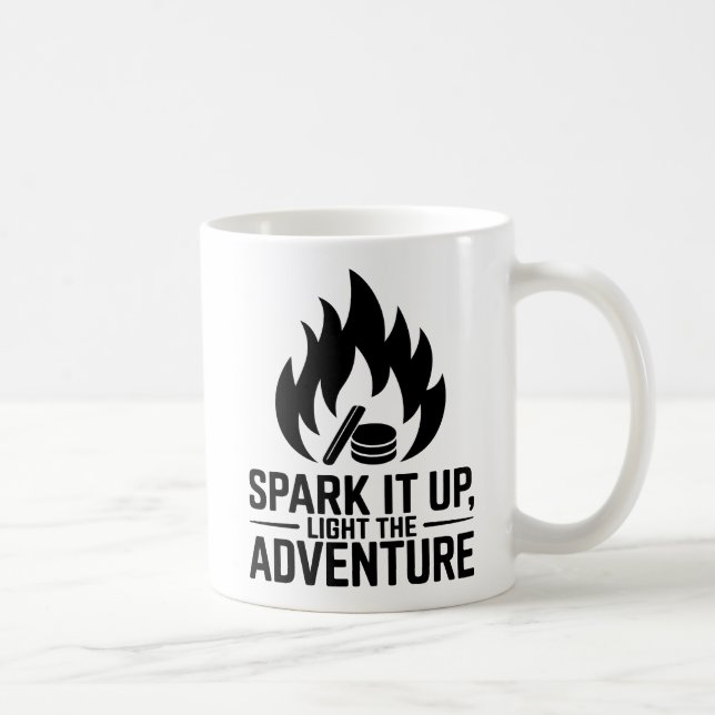 Äventyr Campfire Firewood Flame Outdoor Graphic Kaffemugg (Höger)
