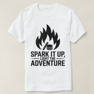 Äventyr Campfire Firewood Flame Outdoor Graphic T Shirt