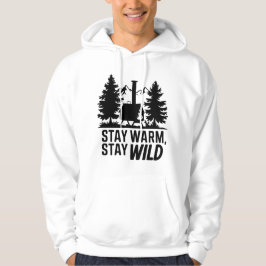 Äventyr Camping Wood Stove Cabin Artwork Hoodie