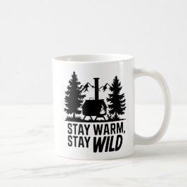 Äventyr Camping Wood Stove Cabin Artwork Kaffemugg