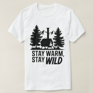 Äventyr Camping Wood Stove Cabin Artwork T Shirt