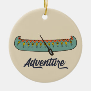 Äventyr Canoe Julgransprydnad Keramik