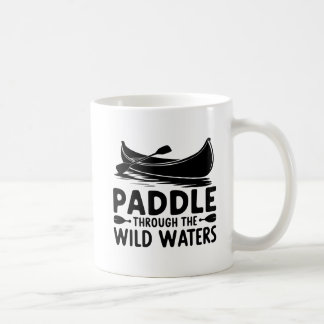 Äventyr Canoe Silhouette Paddle Quote Art Kaffemugg