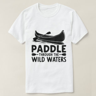 Äventyr Canoe Silhouette Paddle Quote Art T Shirt
