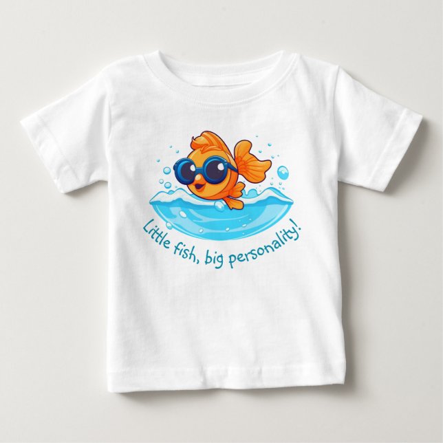 Äventyr | Cute Goldfish med solglasögon T Shirt (Framsida)