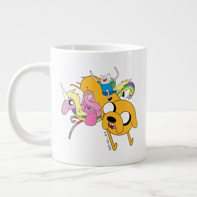 Äventyr | Dam, Bubblegum, Finn och Jake Jumbo Mugg (Vänster)