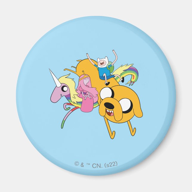 Äventyr | Dam, Bubblegum, Finn och Jake Magnet (Framsidan)