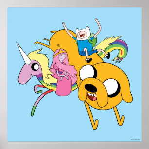 Äventyr   Dam, Bubblegum, Finn och Jake Poster