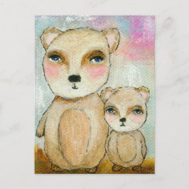 Äventyr Day Whimsical Woodland Bears Art Vykort