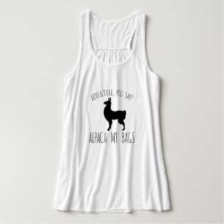 Äventyr dig något att säga? Min Alpaca hänger lös Linne Med Racerback