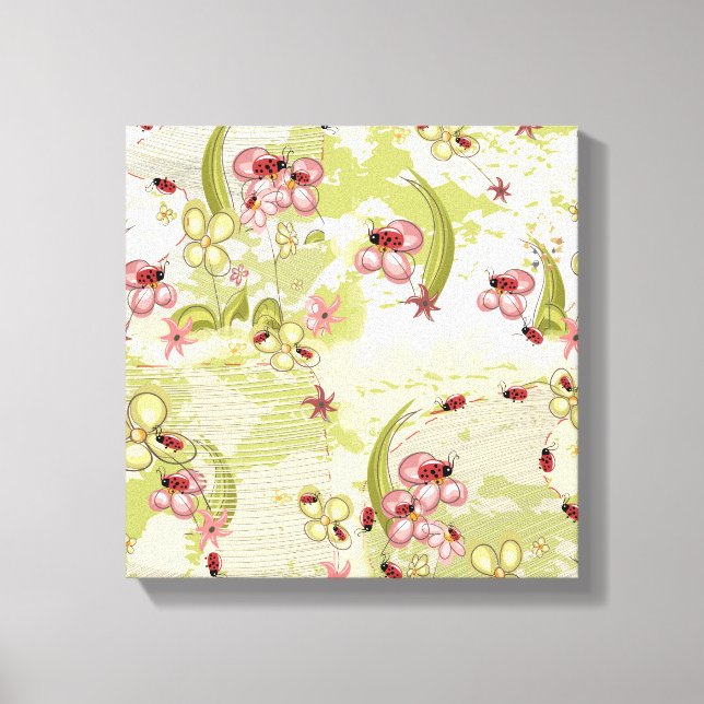 Äventyr Ditsy Ladybird Canvastryck (Framsida)