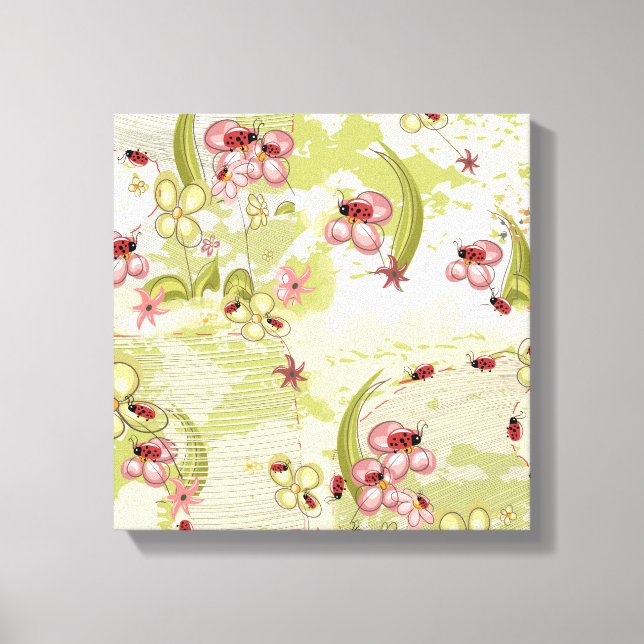 Äventyr Ditsy Ladybird Canvastryck (Framsida)