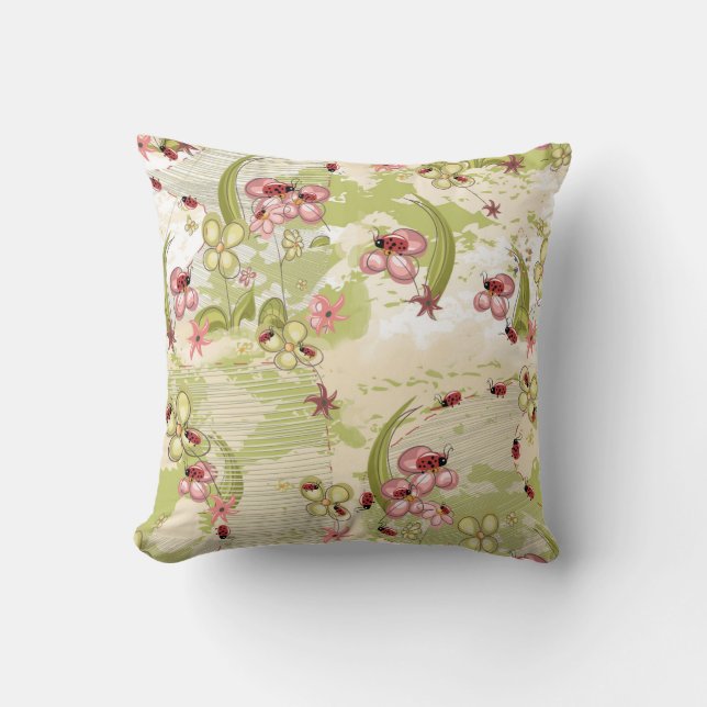 Äventyr Ditsy Ladybird Kudde (Framsida)