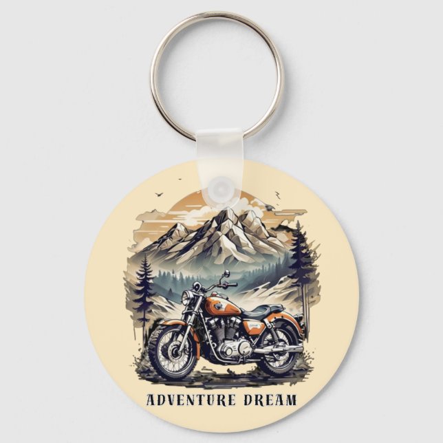 Äventyr Dream: Vintage Legend Bike Road resa Nyckelring (Framsida)