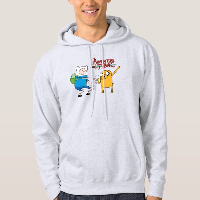 Äventyr | Finn & Jake Fist Bump Hoodie (Framsida)