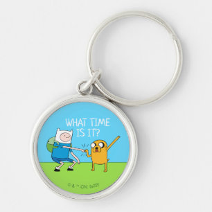 Äventyr Finn & Jake Fist Bump Rund Silverfärgad Nyckelring