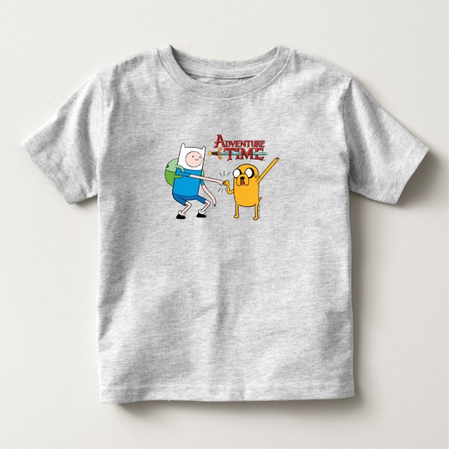 Äventyr | Finn & Jake Fist Bump T-Shirt (Framsida)