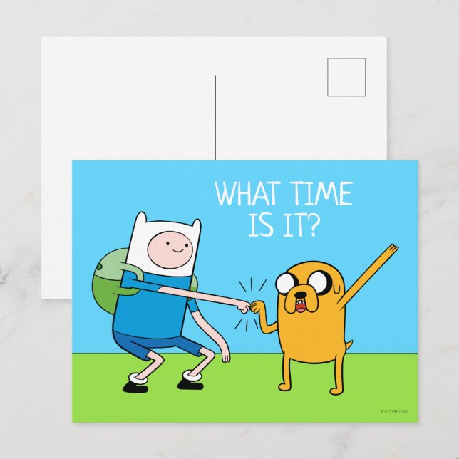Äventyr | Finn & Jake Fist Bump Vykort (Fram/baksida)