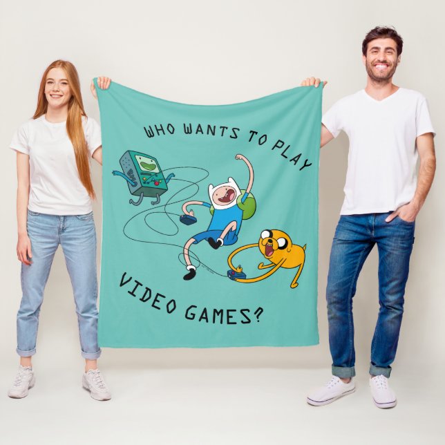 Äventyr | Finn & Jake Play med BMO Fleecefilt (På plats)