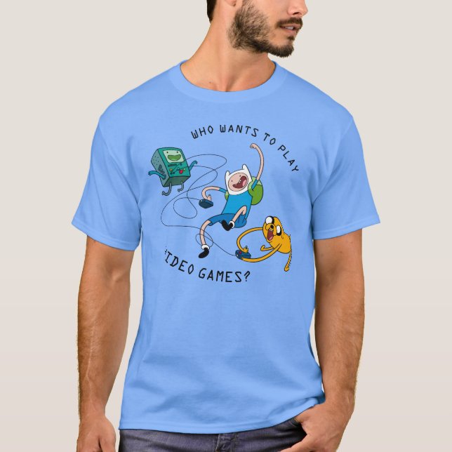 Äventyr | Finn & Jake Play med BMO T-Shirt (Framsida)