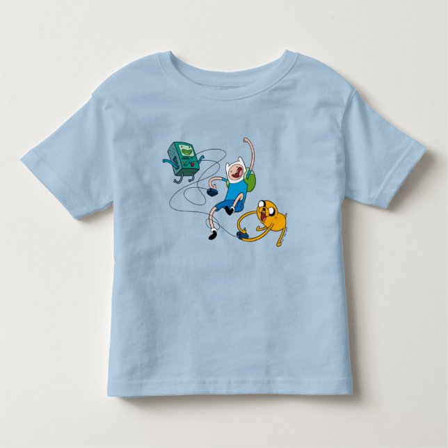 Äventyr | Finn & Jake Play med BMO T-Shirt (Framsida)
