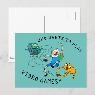 Äventyr Finn & Jake Play med BMO Vykort